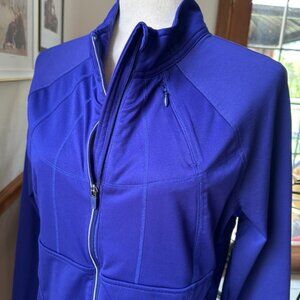 Athleta Lightweight Womens Tech Fleece Jacket, XL, Shaped Fit, Pockets, EUC